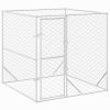 Outdoor Dog Kennel Silver 6.6'x6.6'x6.6' Galvanized Steel