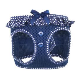 American River Choke Free Dog Harness Polka Dot Collection (Color: Navy Polka Dot, size: X-Small)