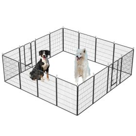 Dog Playpen Outdoor, 16 Panels Dog Pen 40" Height Dog Fence Exercise Pen with Doors for Large/Medium/Small Dogs, Portable Pet Playpen for Yard, RV (Color: as Pic)