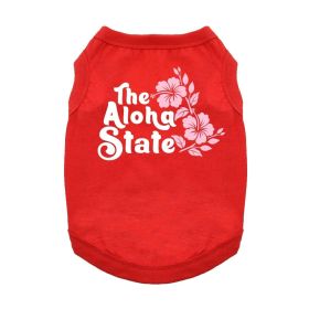 The Aloha State Dog Shirt (Color: Red, size: 3X-Large)