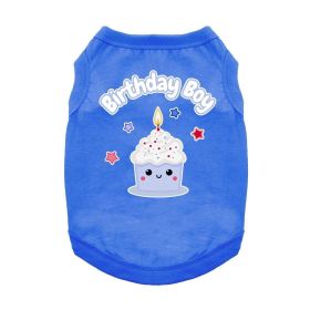Birthday Boy Dog Shirt (Color: Blue, size: 3X-Large)