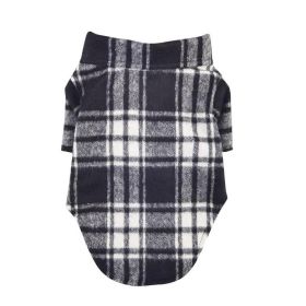 Flannel Dog Shirt (Color: Black and White Plaid, size: 2X-Large)