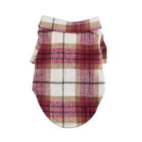 Flannel Dog Shirt (Color: Red and White Plaid, size: 2X-Large)