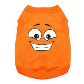 Happy Face Dog Shirt (Color: Sunset Orange, size: X-Large)