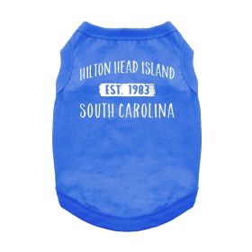 Hilton Head Island, SC Dog Shirt (Color: Blue, size: 3X-Large)