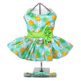 Pineapple Luau Dog Harness Dress with Matching Leash (size: XLarge)
