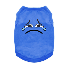 Sad Face Dog Shirt (Color: Nautical Blue, size: 3X-Large)