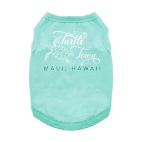 Turtle Town Maui, HI Dog Shirt (Color: Teal, size: 3X-Large)