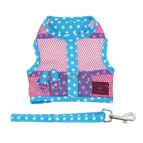 Cool Mesh Dog Harness Under the Sea Collection (Color: Pink and Blue Flip Flop, size: large)