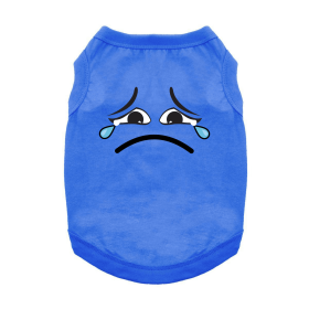Sad Face Dog Shirt (Color: Nautical Blue, size: large)
