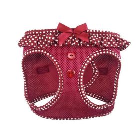 American River Choke Free Dog Harness Polka Dot Collection (Color: Wine Polka Dot, size: small)