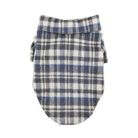 Flannel Dog Shirt (Color: Gray and Blue Plaid, size: X-Small)