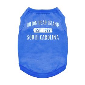 Hilton Head Island, SC Dog Shirt (Color: Blue, size: small)