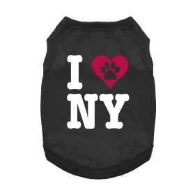 I Love New York Dog Shirt (Color: Jet Black, size: small)