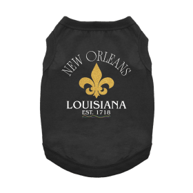 New Orleans LA Dog Shirt (Color: Jet Black, size: small)