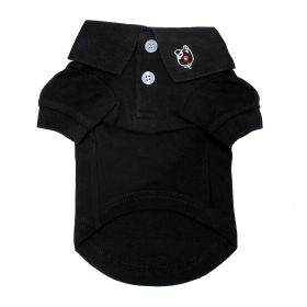 Solid Dog Polo (Color: Jet Black, size: small)