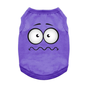Nervous Face Dog Shirt (Color: Ultra Violet, size: X-Small)