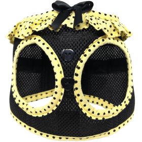 American River Choke Free Dog Harness Polka Dot Collection (Color: Yellow and Black Polka Dot, size: small)